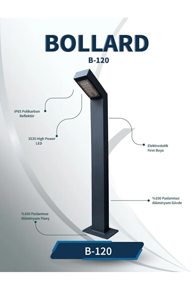 BOLLARD, YÜRÜYÜŞ YOLU, BAHÇE AYDINLATMASI ANTRASİT 4000K (GÜN IŞIĞI)
